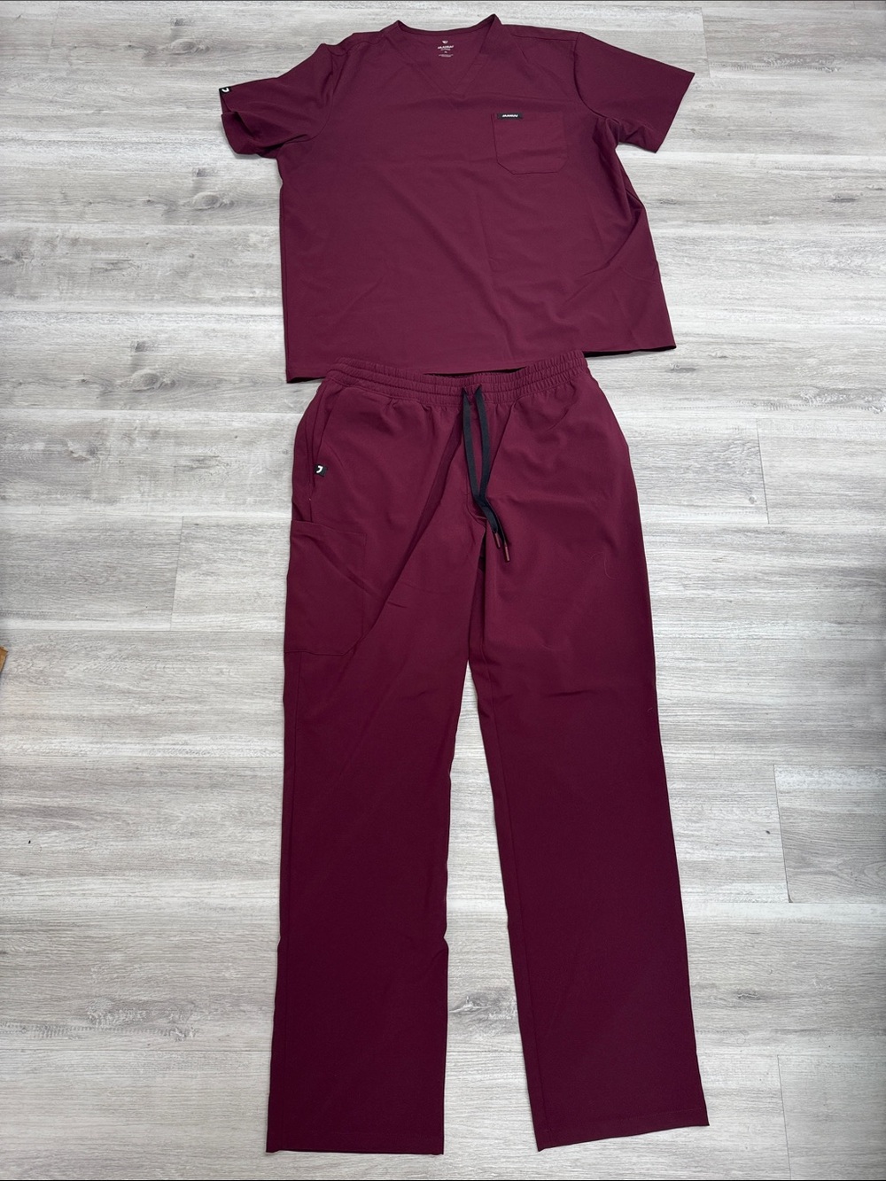 Jaanuu Burgundy Drawstring Scrub Pants